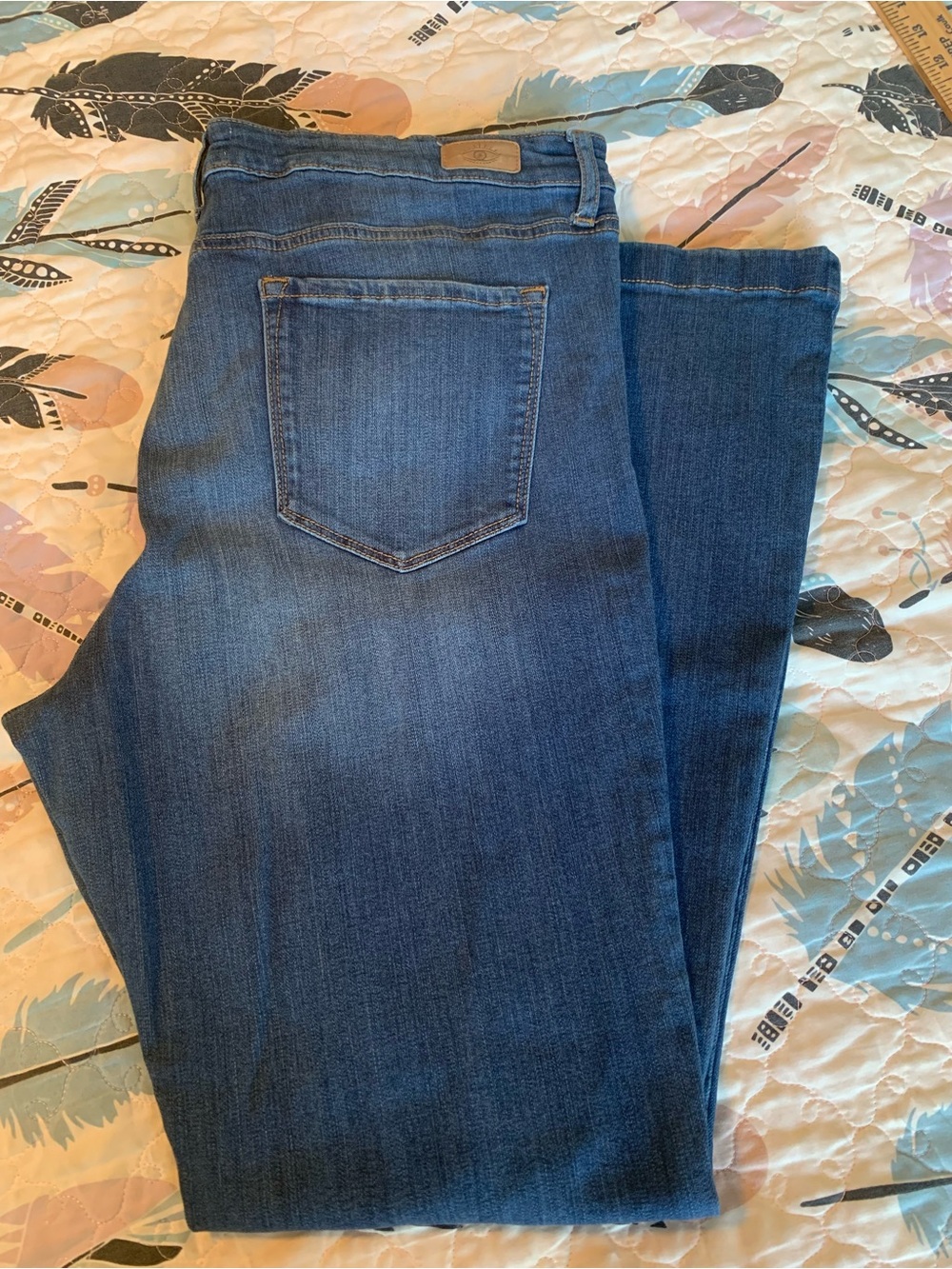 Classic Women's High Rise Blue Flare Denim Jeans